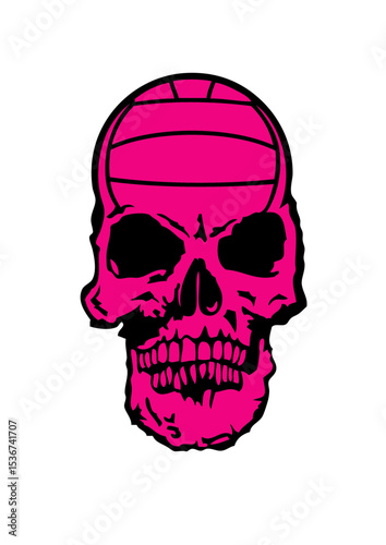 tete de mort volley ball logo club waterpolo ballon