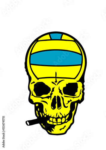 tete de mort waterpolo ballon logo club volley