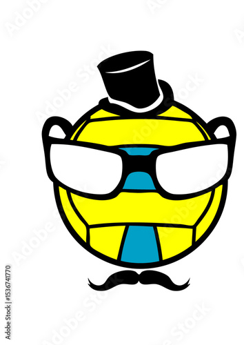 waterpolo smiley moustache lunette ballon