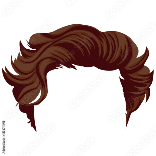 men's unruly brown medium length hair styling template for male characters
