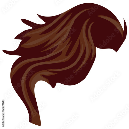 Men's haircut template for medium length smooth brown hair side view for male characters