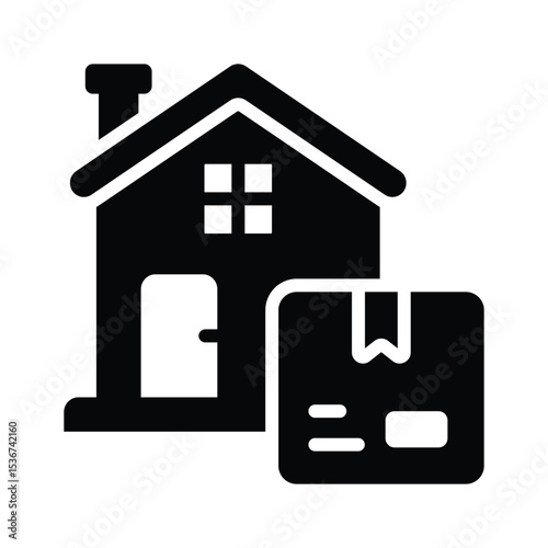 Have a look at this latest glyph style icon of home delivery