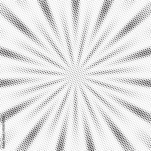 Halftone texture dot radial background, cartoon comic retro pop art dot border, halftone shadow