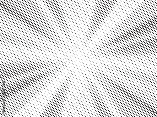 Halftone gradient sun rays pattern. abstract halftone vector dots background. monochrome dots pattern. pop art, comic small dots. star rays halftone poster. shine, explosion. sunrise rays background.