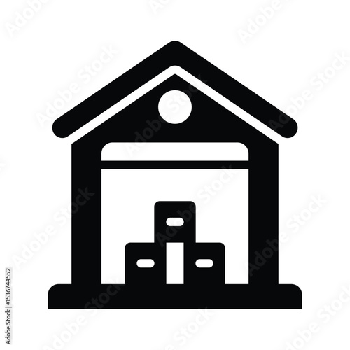 Catch a sight of this trendy warehouse glyph icon