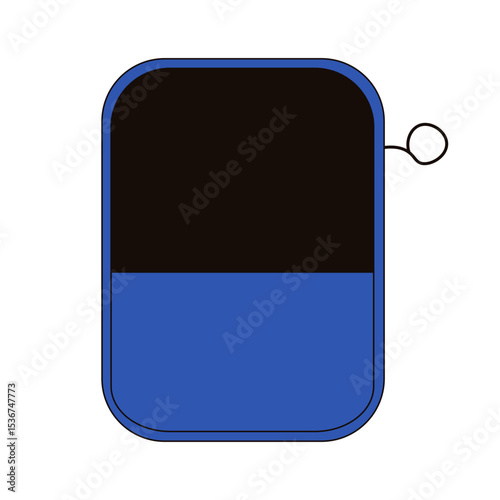 Simple metal can isolated transparent background. Vector illustration of fish preserves can for food poster cover design. Doodle graphic element. EPS 10