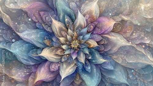 Abstract Pastel Flower Bloom Artistic Digital Painting
