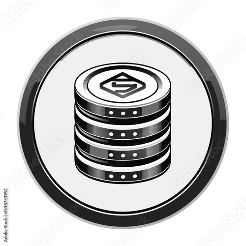 Data management icon clean flat style vector