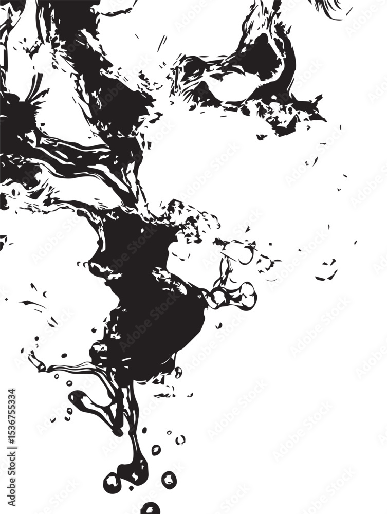 Obraz premium Monochromatic Ink Splatter Abstract Art Background Texture