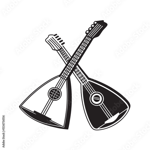line art of Russian balalaika