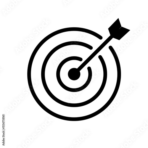 Target with Arrow – Vector Icon