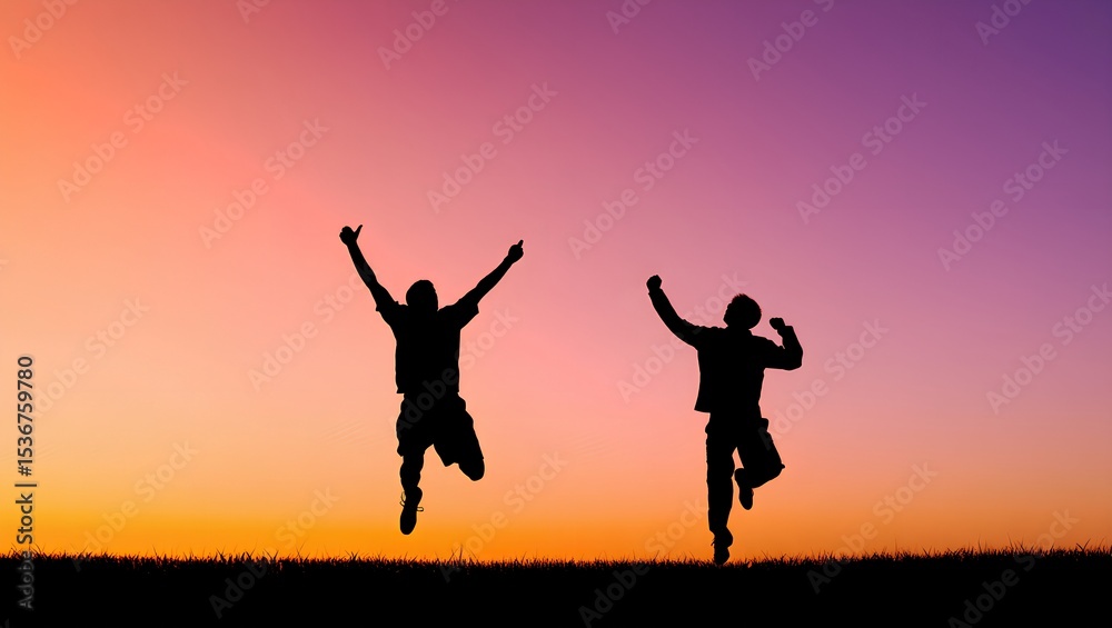 Soccer Player Victory Jump Silhouette at Sunset Soccer Player Victory Jump Silhouette at Sunset