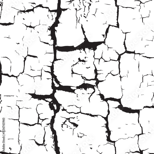 Cracked Texture Seamless Black and White Pattern for Design Projects