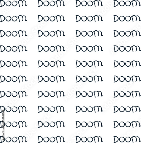 Texture in the form of a repeating word "doom".