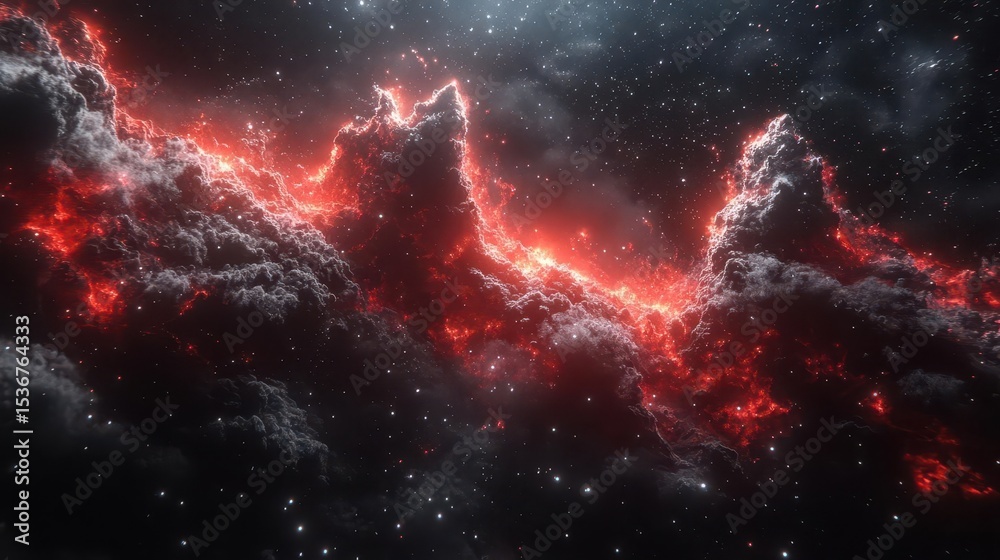 Obraz premium Fiery Nebula in Space
