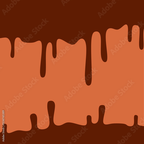 Dripping Melted Chocolates Isoalted. Illustration of melted chocolate. Tasty milk choco Vector illustration