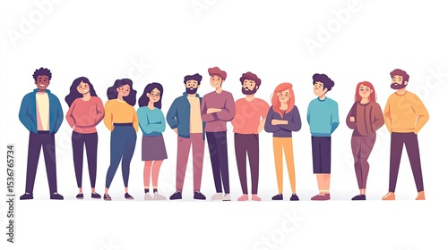 A diverse group of six professionals poses together in a modern office space against a plain white wall