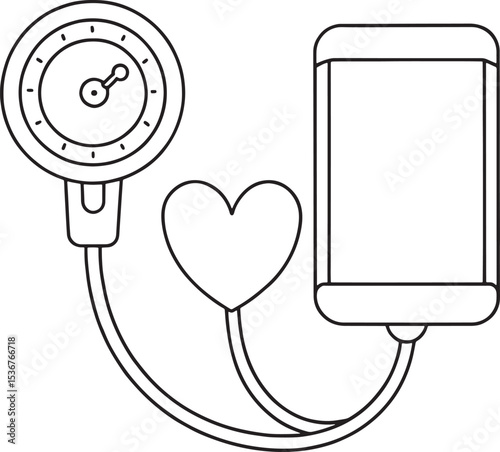 Digital heart health monitoring app sphygmomanometer blood pressure checkup
