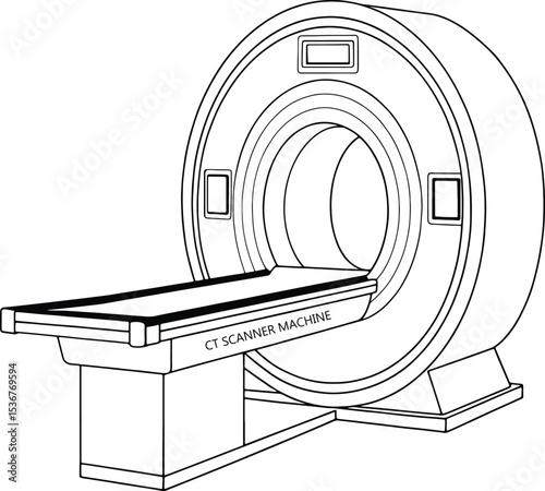 Medical ct scanner machine diagram healthcare technology illustration