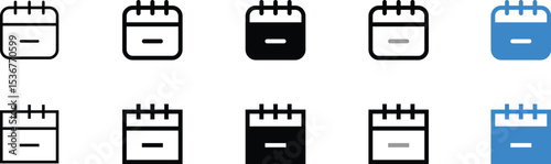Set of Vector Calendar Icons in Various Colors