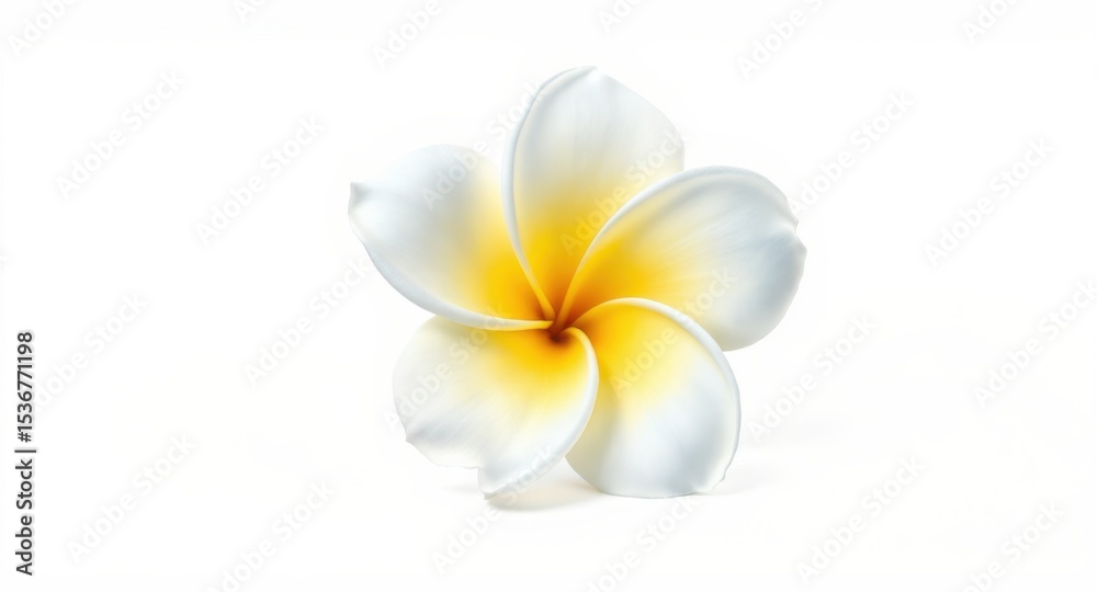 Fototapeta premium Single Tropical Flower Blossom on White Background Close Up