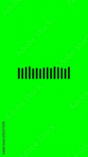 Black sound wave animation on green background, vertical video