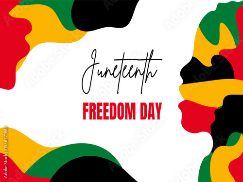 Stylized vector illustration for Juneteenth Freedom Day