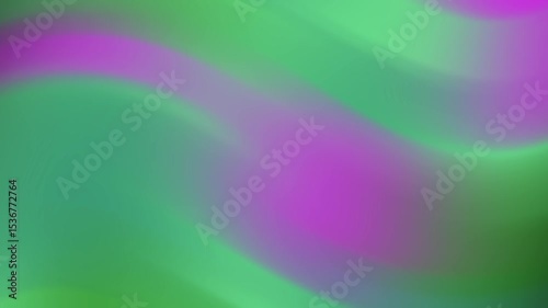 Abstract vibrant waves of green and purple colors creating a dynamic and fluid background