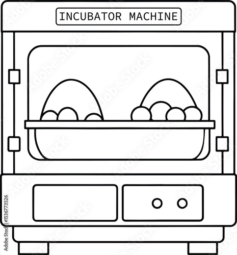 Laboratory incubator machine line drawing scientific equipment illustration