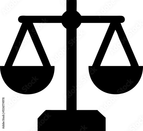 Silhouette of a Tipping Balance Scale Justice Inequality or Imbalance