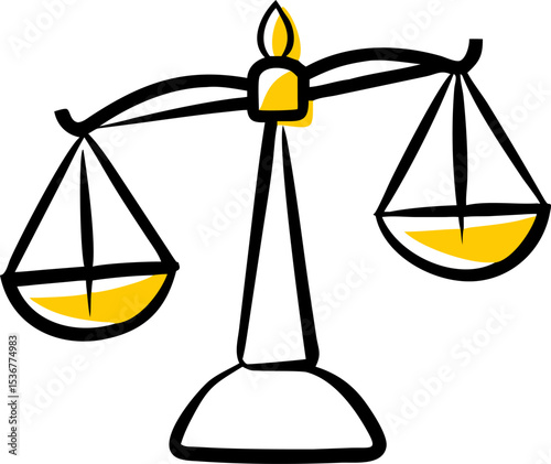Silhouette of a Tipping Balance Scale Justice Imbalance and Inequality
