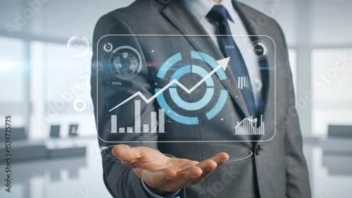 Businessman Offering Hand Modern Office Setting Professional Success
