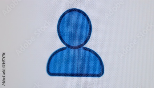 Blue Digital Profile Icon Representing User Identity on Screen Display Background