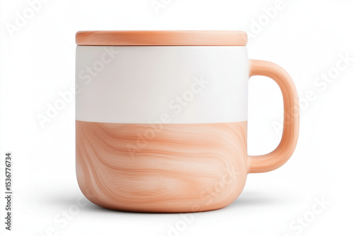 This stylish coffee mug features a smooth texture in a two-tone design, combining earthy tones for a contemporary aesthetic, perfect for any coffee lover
