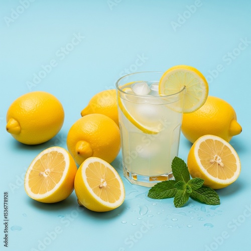 Jus de citron frais sur plage ensoleillée sous parasol d'été