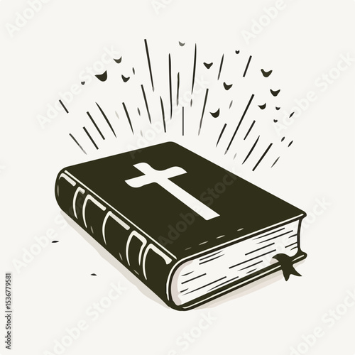 image of the gospel book with a simple and minimalist flat design using a white background
