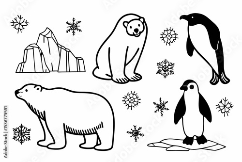 set of penguins