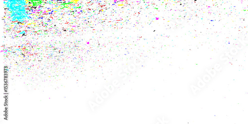 Multiple colorful dust texture on the white background, fine and scattered dust particles, scratches, smudges, and noise with an aged, distressed look.