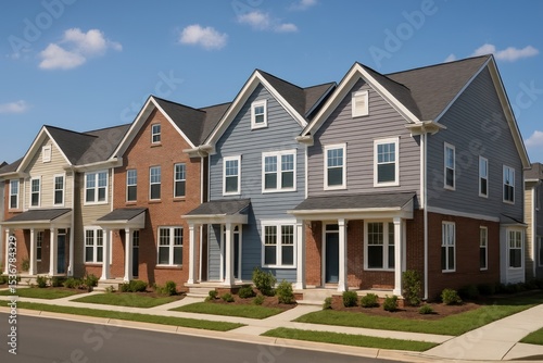 Modern suburban townhouses row