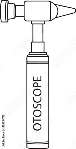 Otoscope medical device diagram illustration for healthcare professionals and students