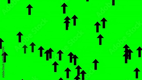 Animation Moving Up Arrow on green background