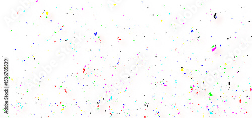 Multiple colorful dust texture on the white background, fine and scattered dust particles, scratches, smudges, and noise with an aged, distressed look.