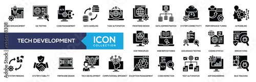 Tech Development Glyph Icon Collection