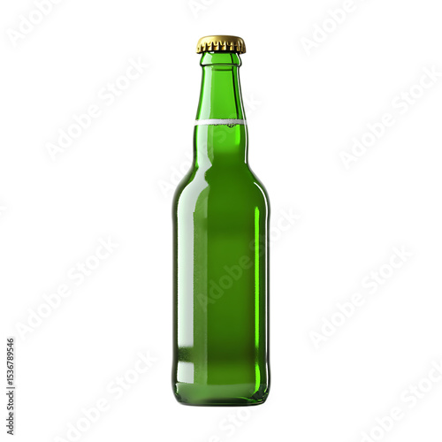 Green Beer Bottle A Crisp Clean Beverage Graphic On Transparent Background