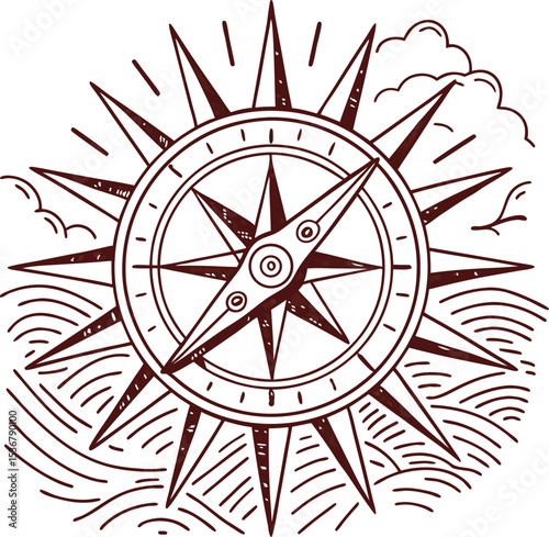 Nautical Compass Rose Design for Branding and Logos