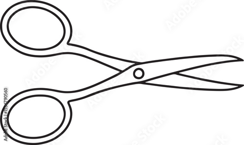 Simple line drawing of scissors sharp blades cutting tool craft