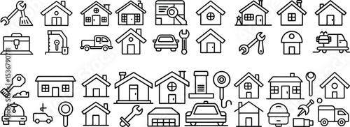 Comprehensive Set of Home Maintenance and Repair Icons