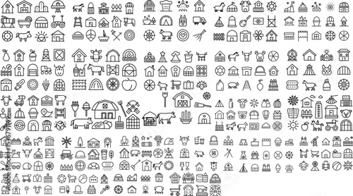 Extensive Collection of Farm and Agriculture Icons for Design and Illustration