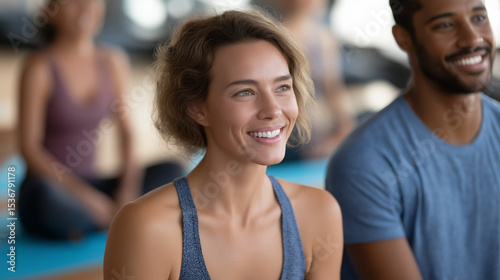 Friends chatting after yoga class in a vibrant gym community Free Download Friends chatting after yoga class in a vibrant gym community - GFXLoad