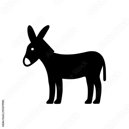 silhouette of a donkey